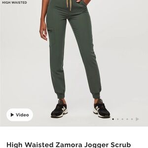 Figs High Waisted Zamora Jogger Scrub Pants - Moss, XS TALL